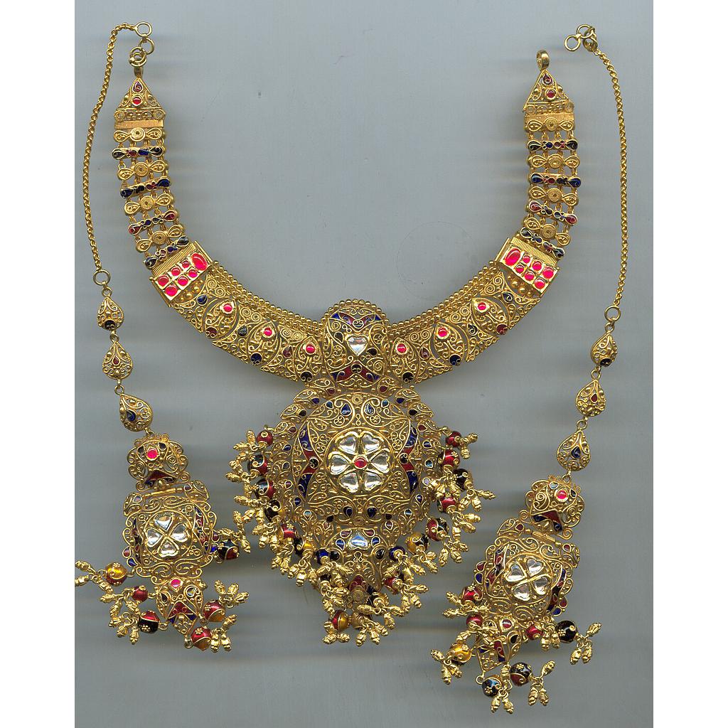 GOLD HALF SET ROUND KUNDAN EXCLUSIVE