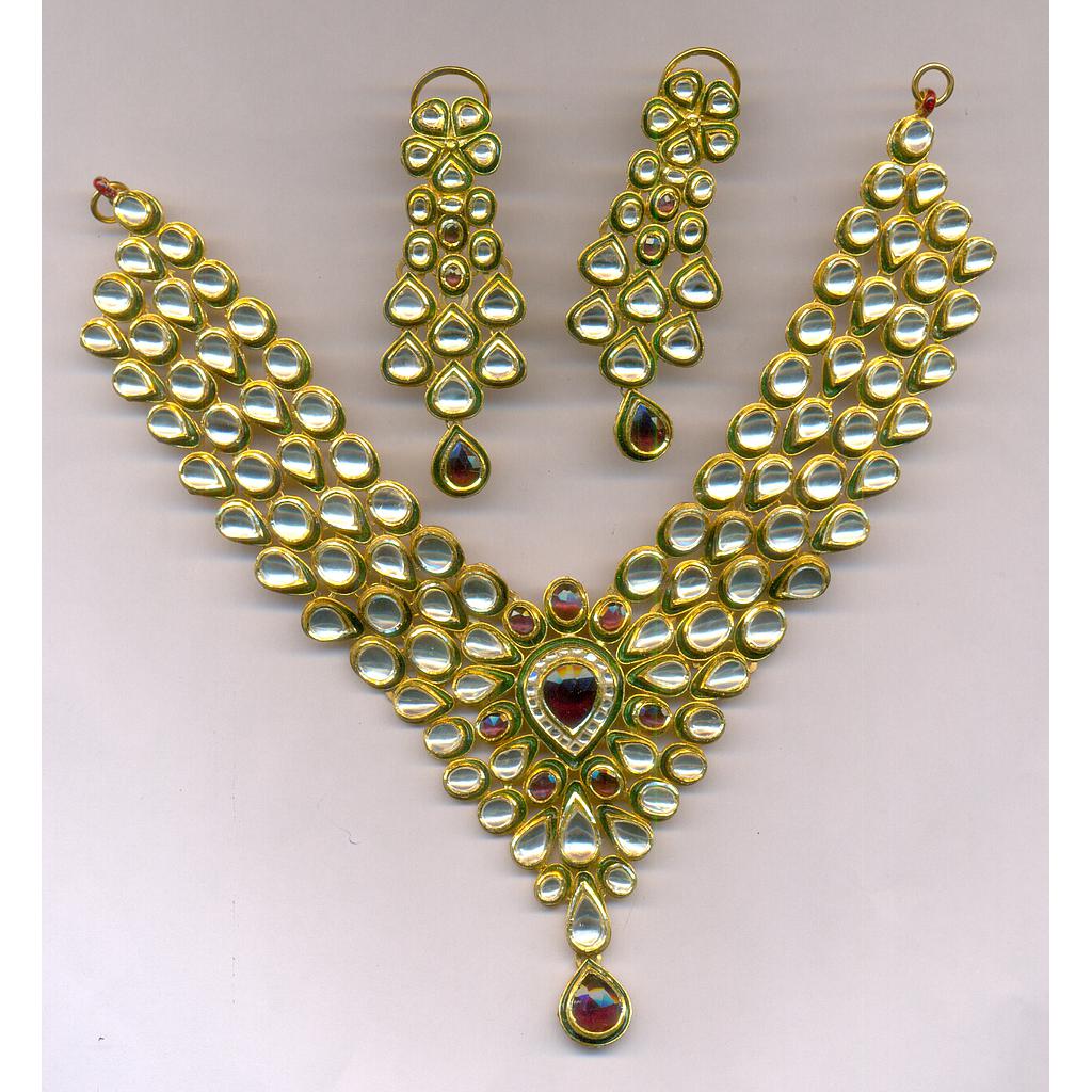 GOLD HALF SET ROUND KUNDAN EXCLUSIVE