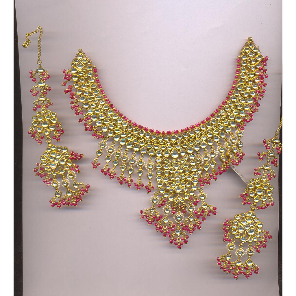 GOLD HALF SET ROUND KUNDAN EXCLUSIVE