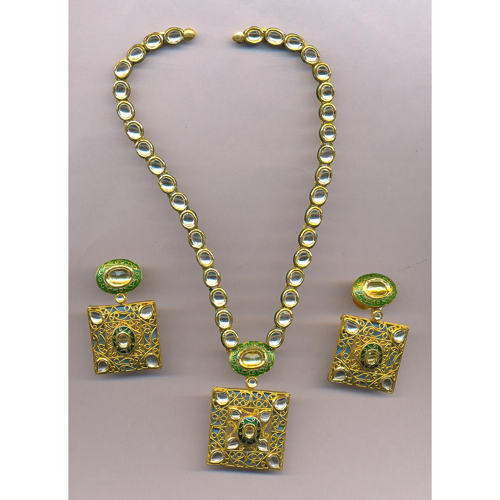 GOLD HALF SET ROUND KUNDAN EXCLUSIVE