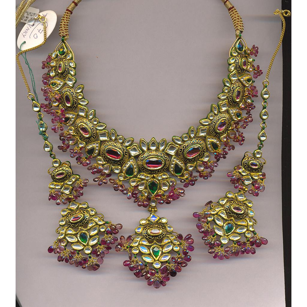 GOLD HALF SET ROUND KUNDAN EXCLUSIVE