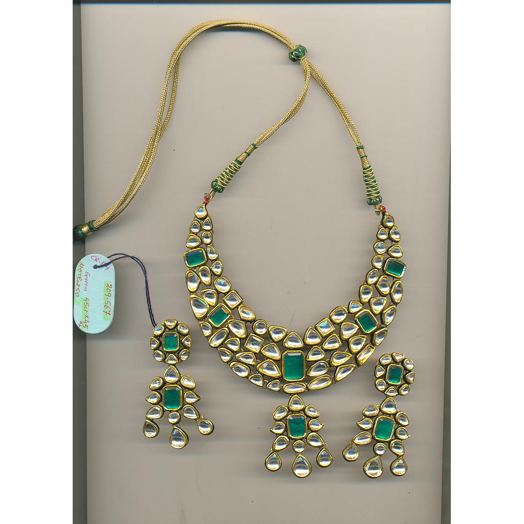 GOLD HALF SET ROUND KUNDAN EXCLUSIVE