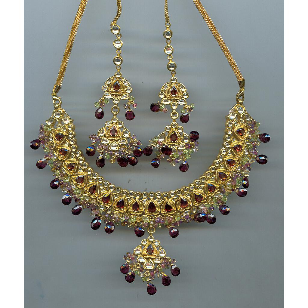 GOLD HALF SET ROUND KUNDAN EXCLUSIVE