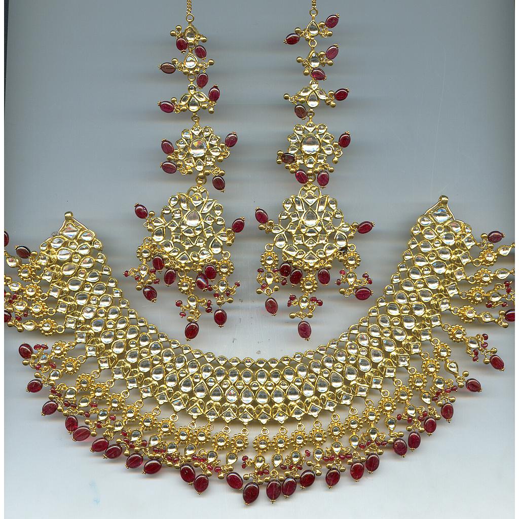GOLD HALF SET ROUND KUNDAN EXCLUSIVE