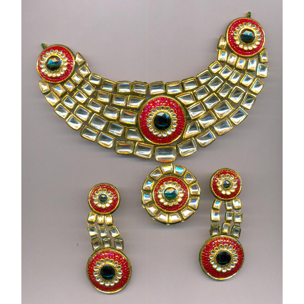 GOLD HALF SET ROUND KUNDAN EXCLUSIVE