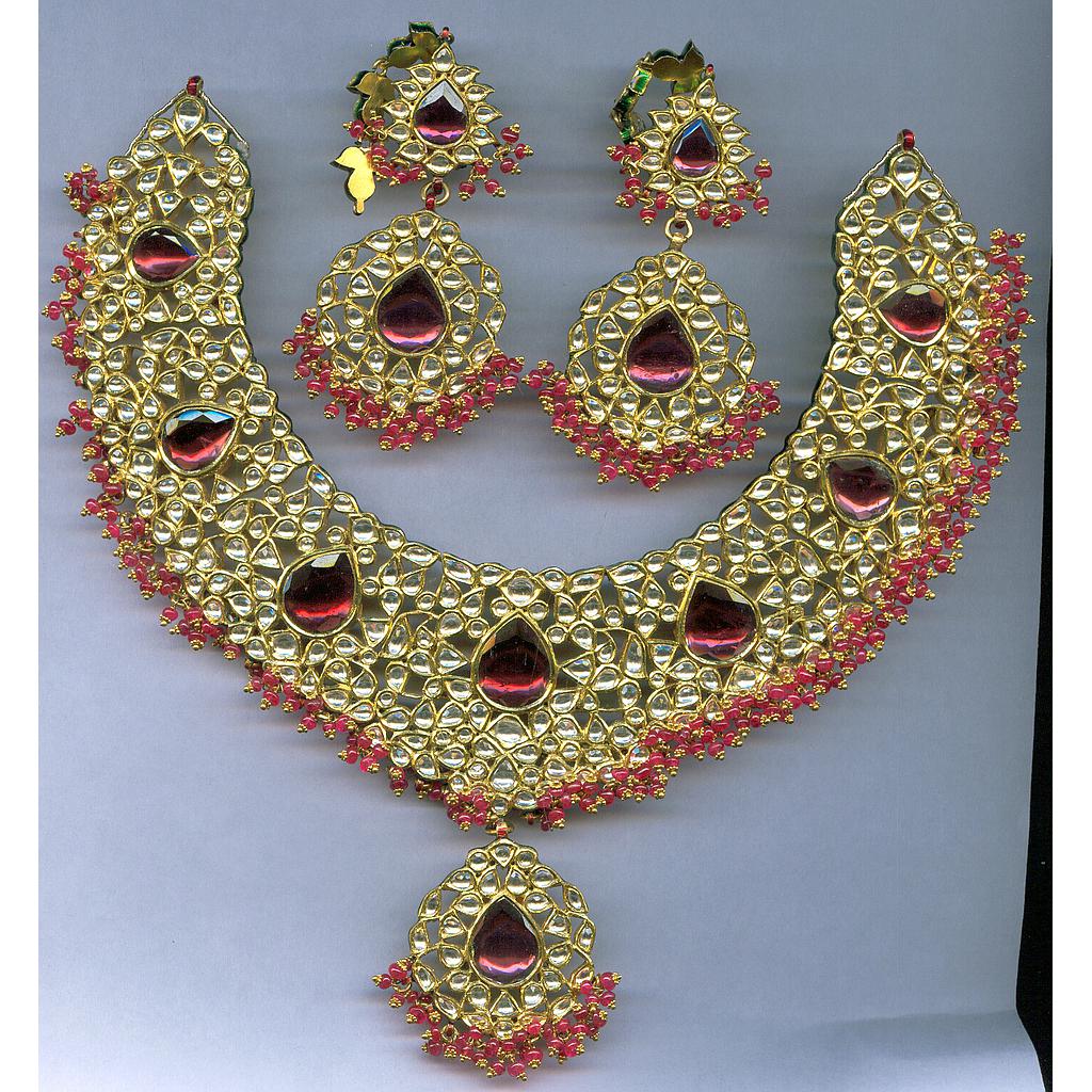 GOLD HALF SET ROUND KUNDAN EXCLUSIVE