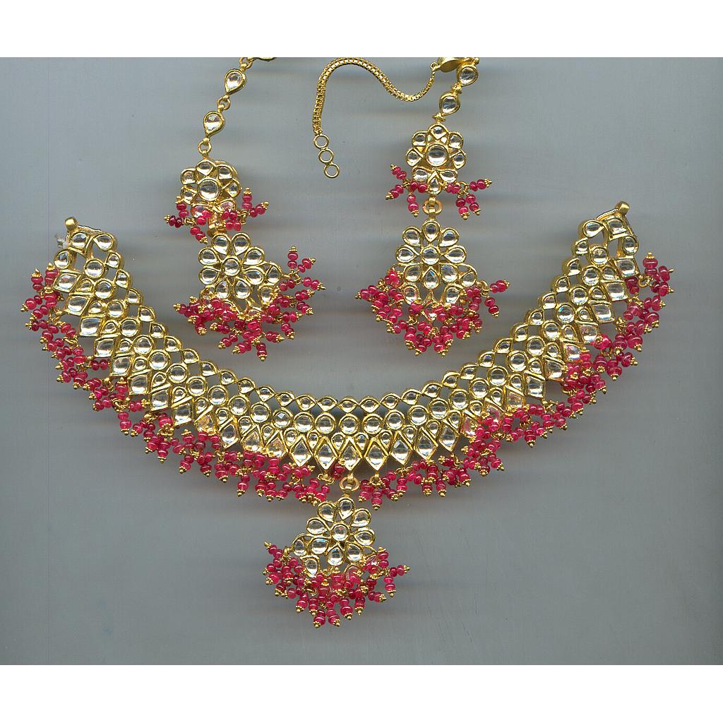 GOLD HALF SET ROUND KUNDAN EXCLUSIVE