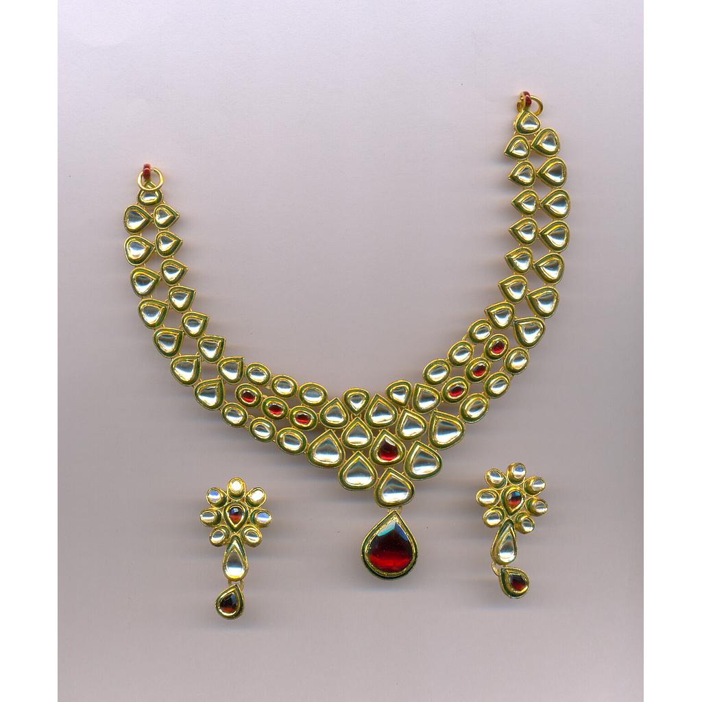 GOLD HALF SET ROUND KUNDAN EXCLUSIVE
