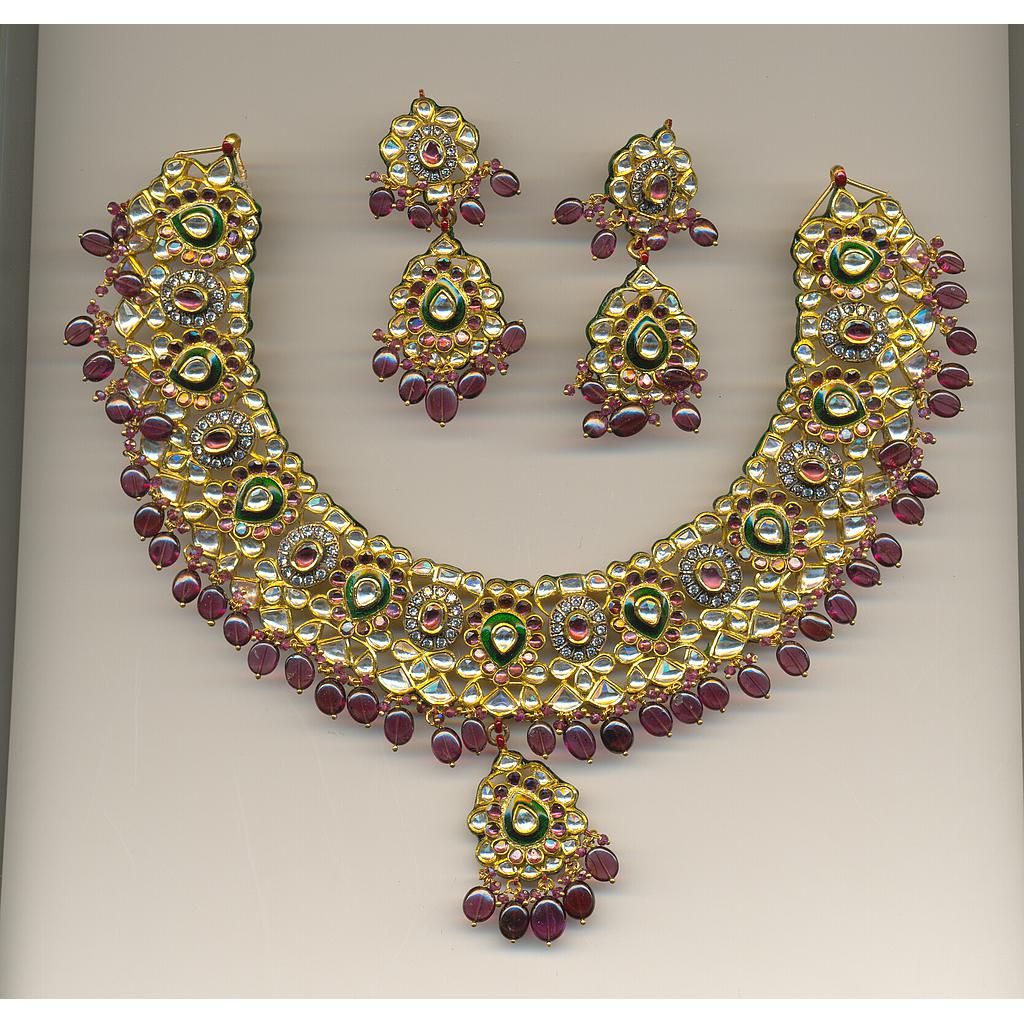 GOLD HALF SET ROUND KUNDAN EXCLUSIVE