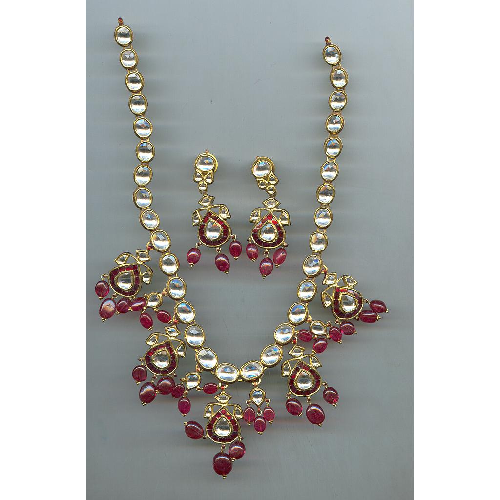 GOLD HALF SET ROUND KUNDAN EXCLUSIVE