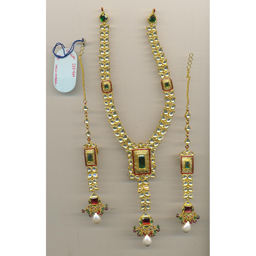 GOLD HALF SET ROUND KUNDAN EXCLUSIVE