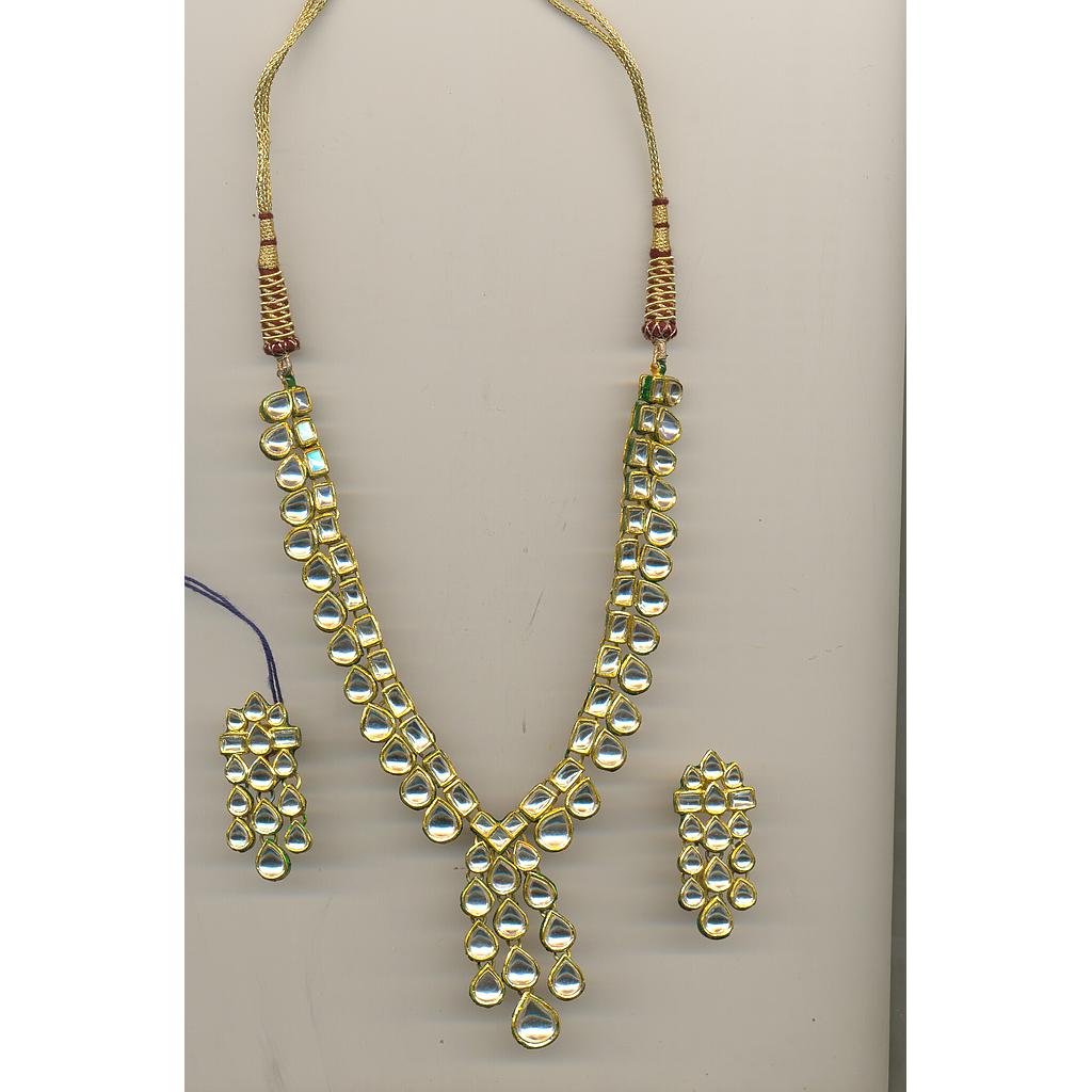 GOLD HALF SET ROUND KUNDAN EXCLUSIVE