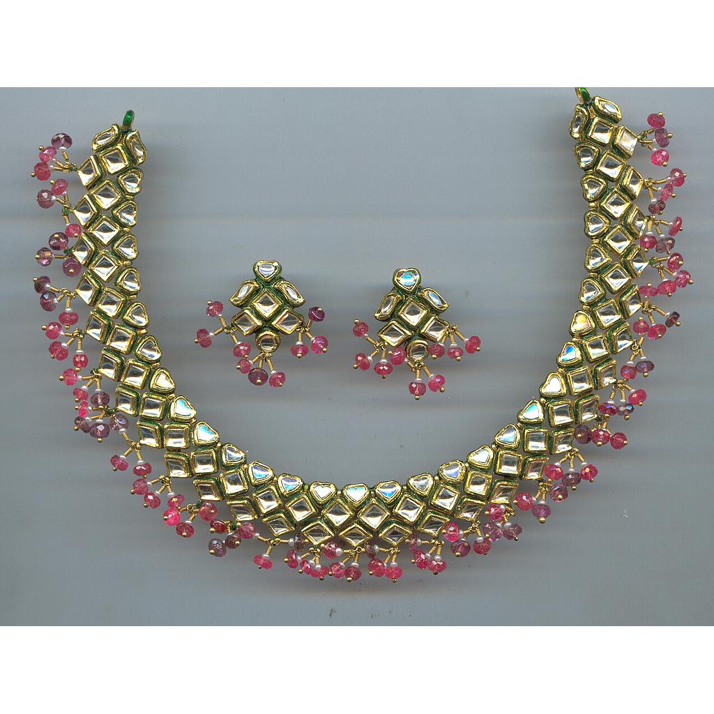 GOLD HALF SET ROUND KUNDAN EXCLUSIVE