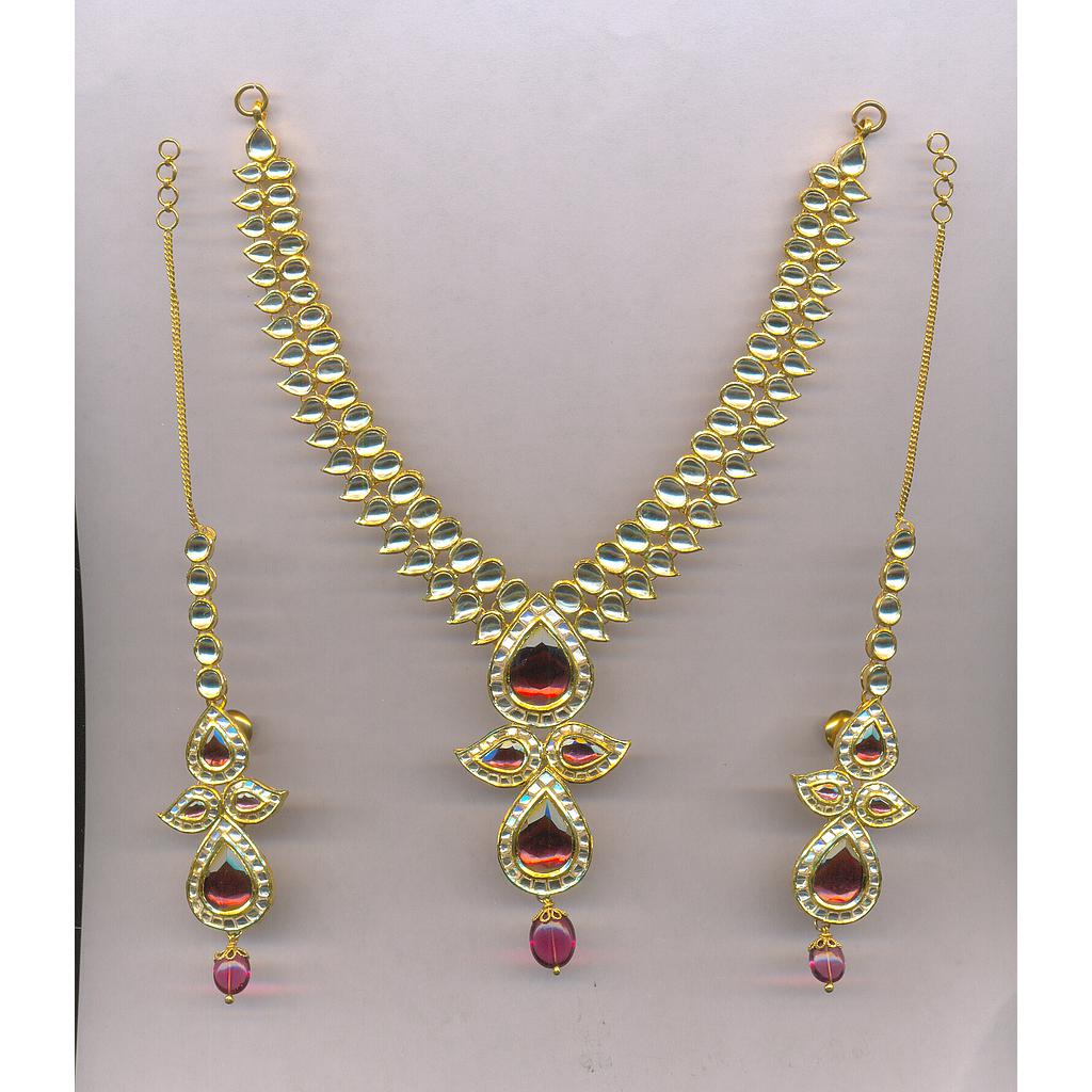 GOLD HALF SET ROUND KUNDAN EXCLUSIVE
