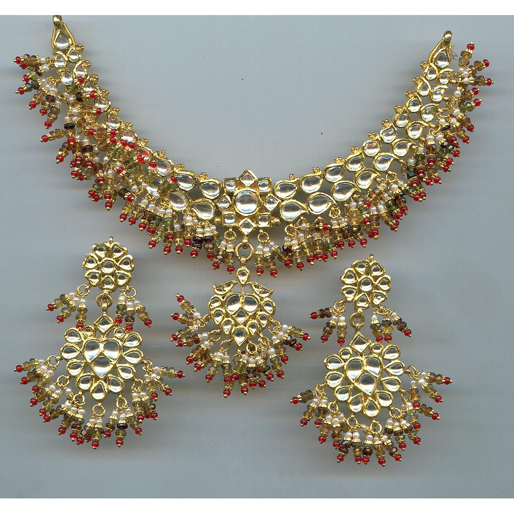 GOLD HALF SET ROUND KUNDAN EXCLUSIVE