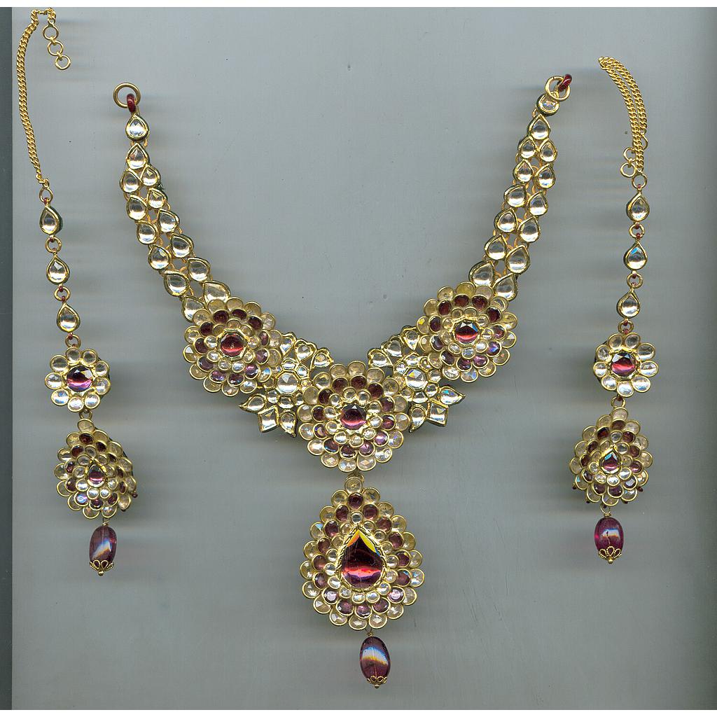 GOLD HALF SET ROUND KUNDAN EXCLUSIVE