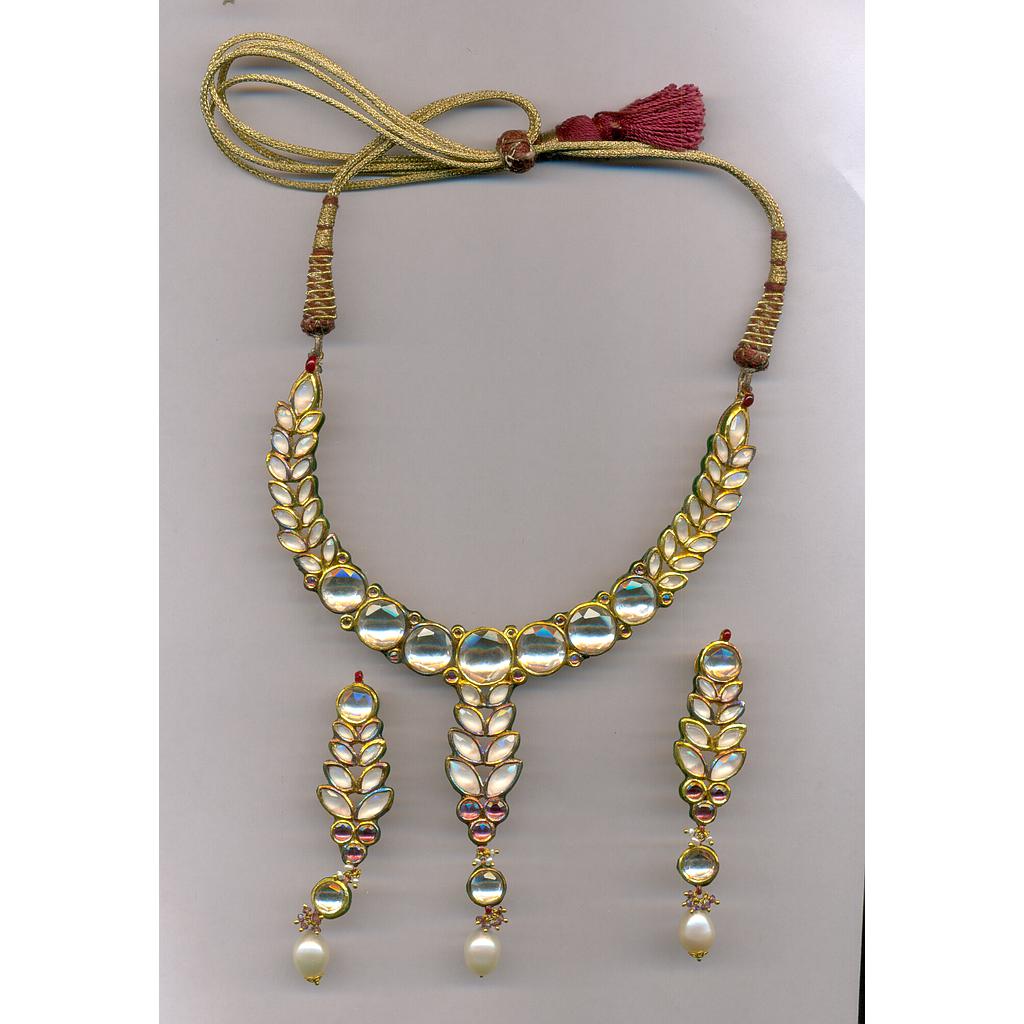GOLD HALF SET ROUND KUNDAN EXCLUSIVE