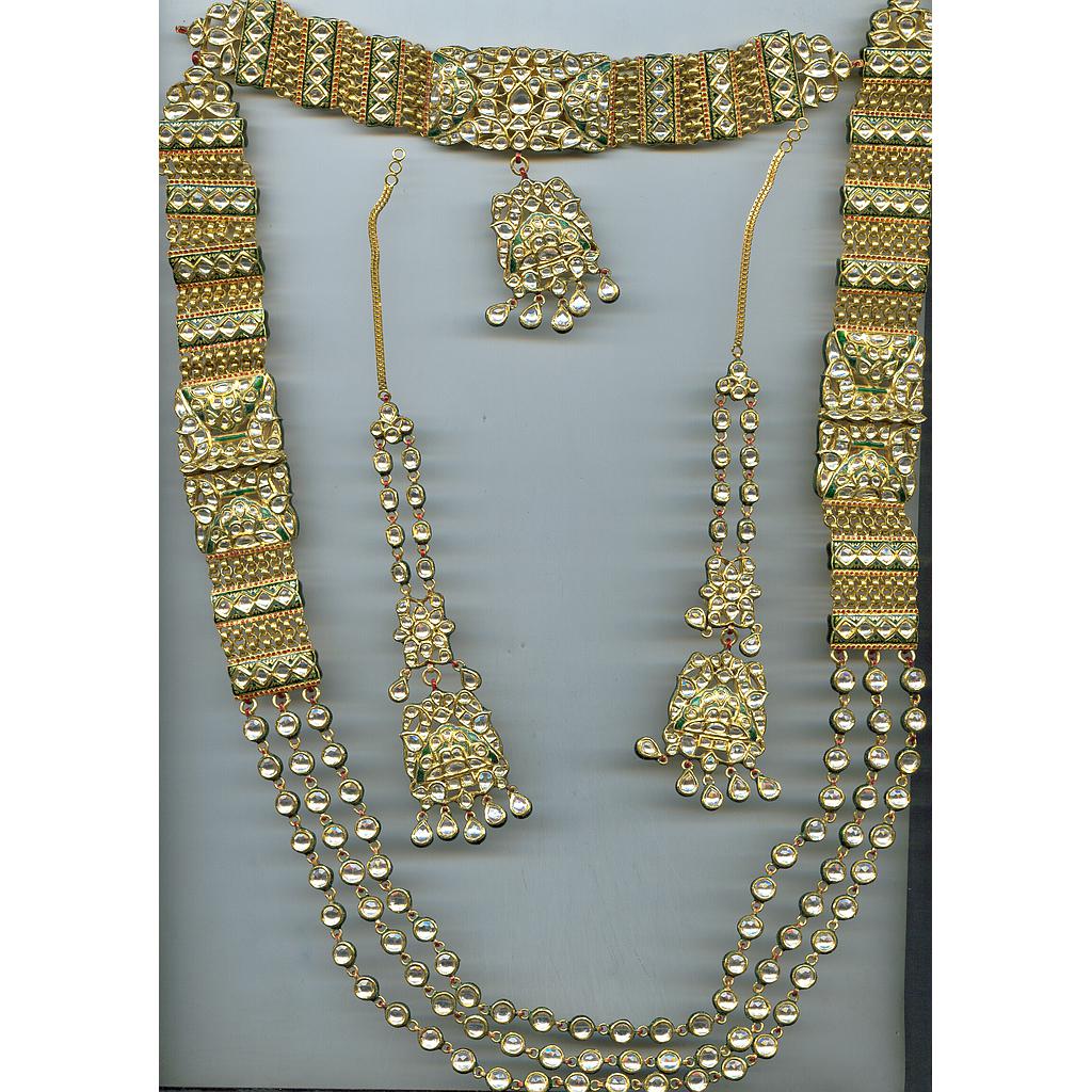 GOLD HALF SET ROUND KUNDAN EXCLUSIVE