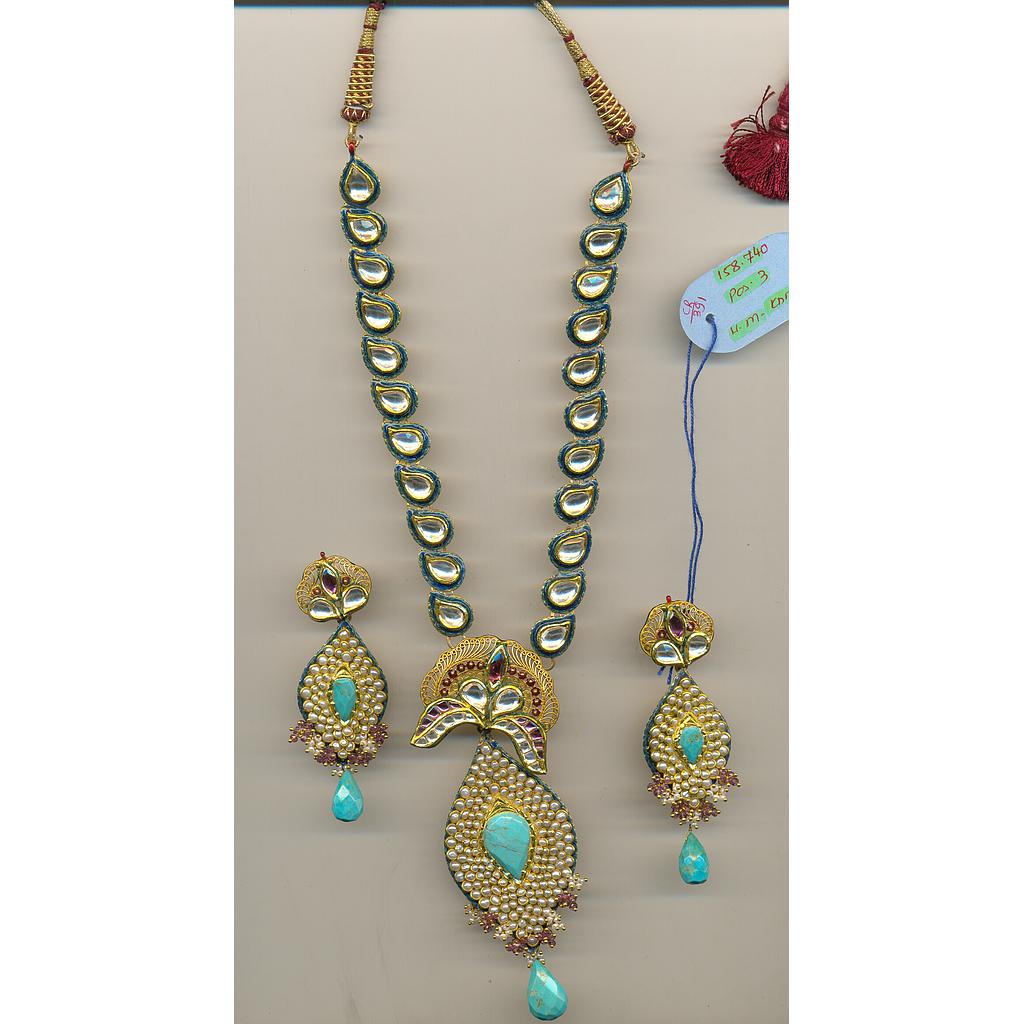 GOLD SET ROUND KUNDAN