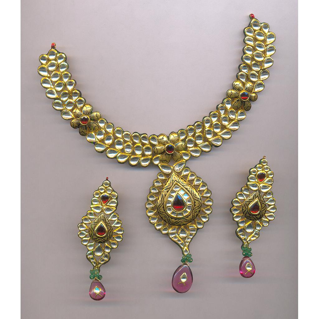 GOLD HALF SET ROUND KUNDAN FANCY