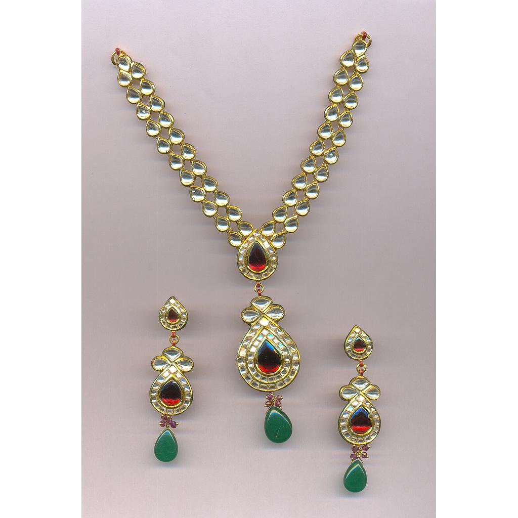 GOLD HALF SET ROUND KUNDAN FANCY