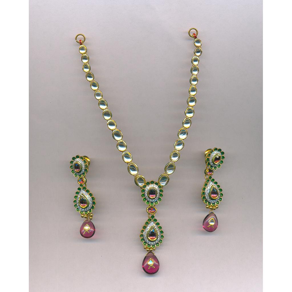 GOLD HALF SET ROUND KUNDAN FANCY