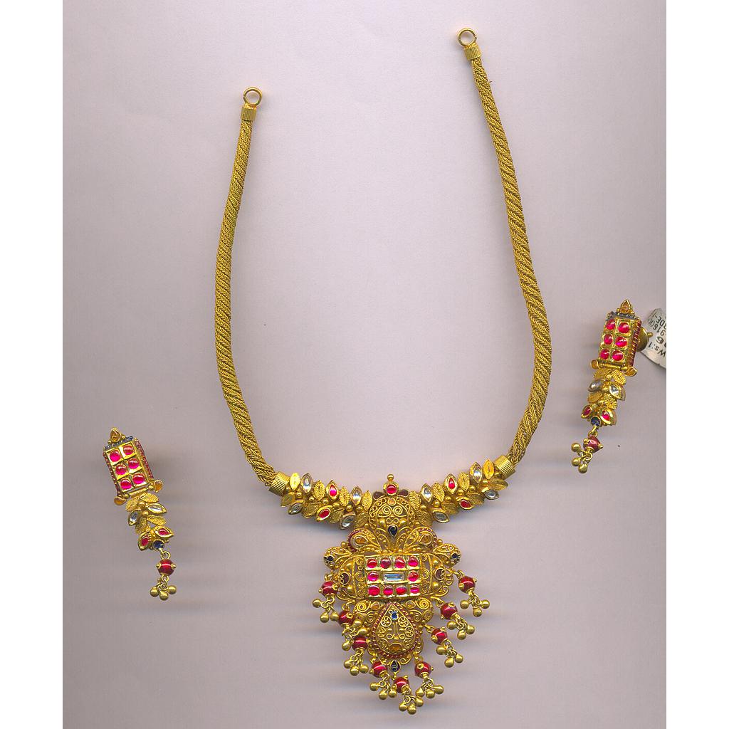 GOLD HALF SET ROUND KUNDAN FANCY