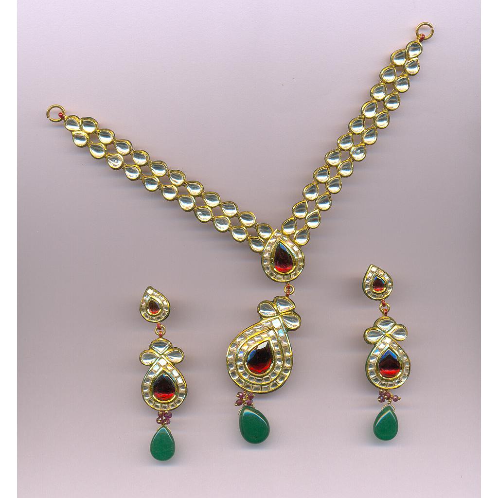 GOLD HALF SET ROUND KUNDAN FANCY