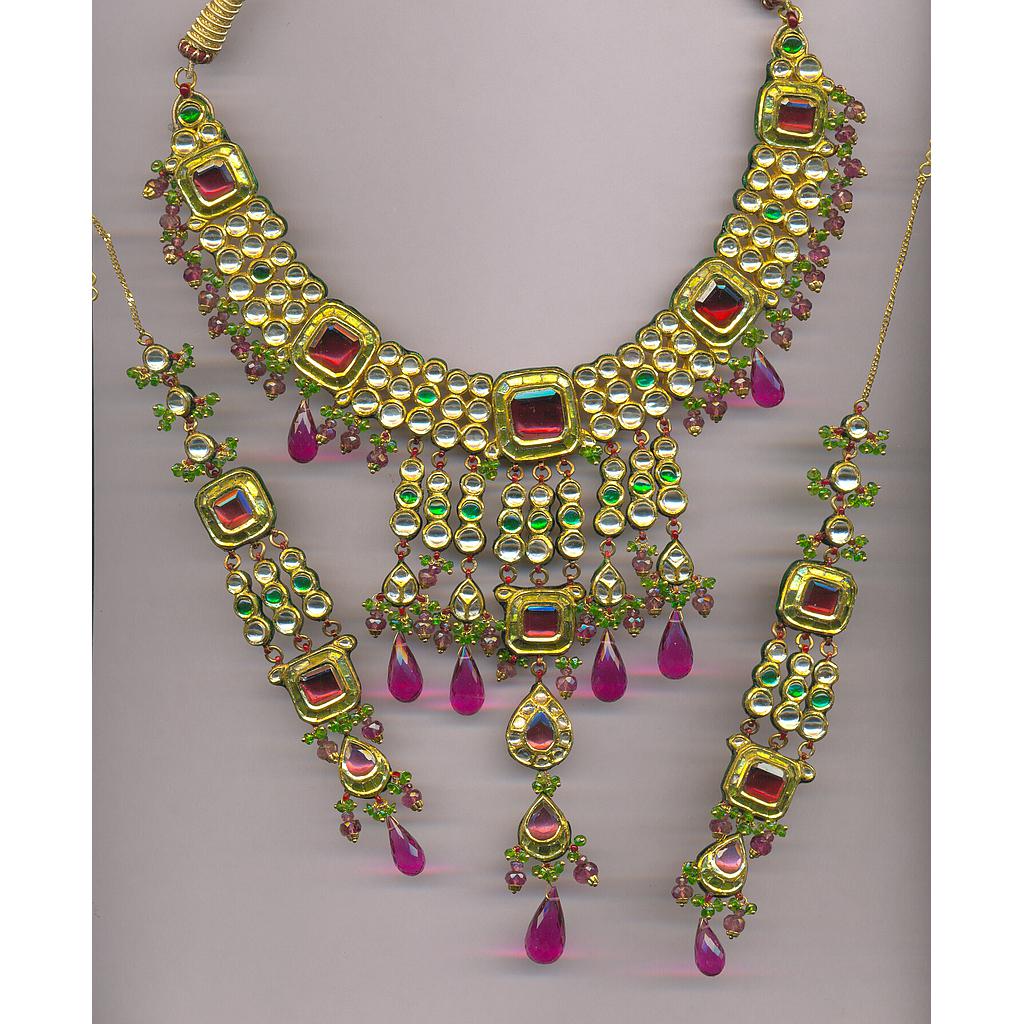 GOLD HALF SET ROUND KUNDAN FANCY