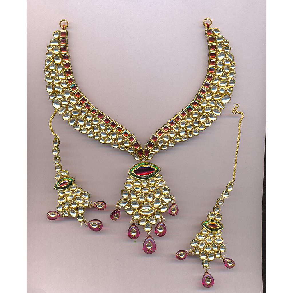GOLD HALF SET ROUND KUNDAN FANCY