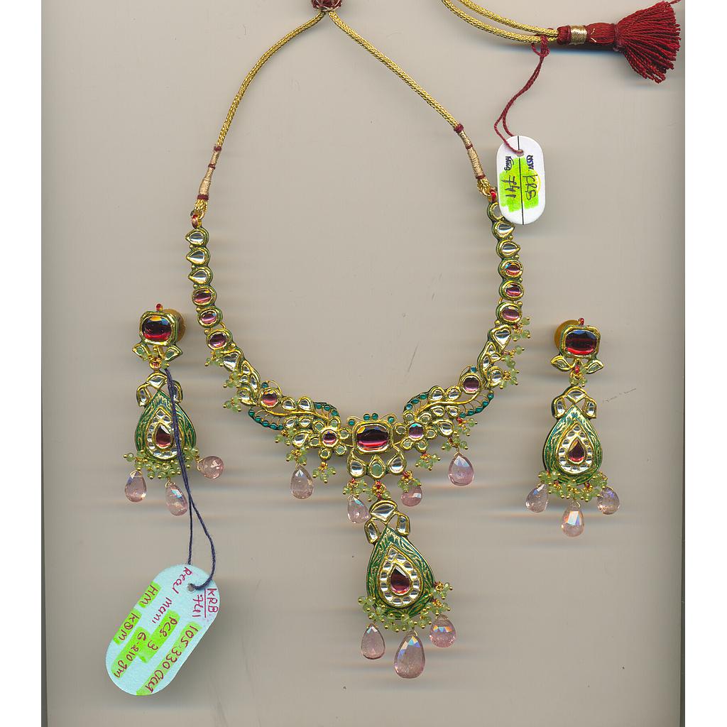 GOLD HALF SET ROUND KUNDAN FANCY