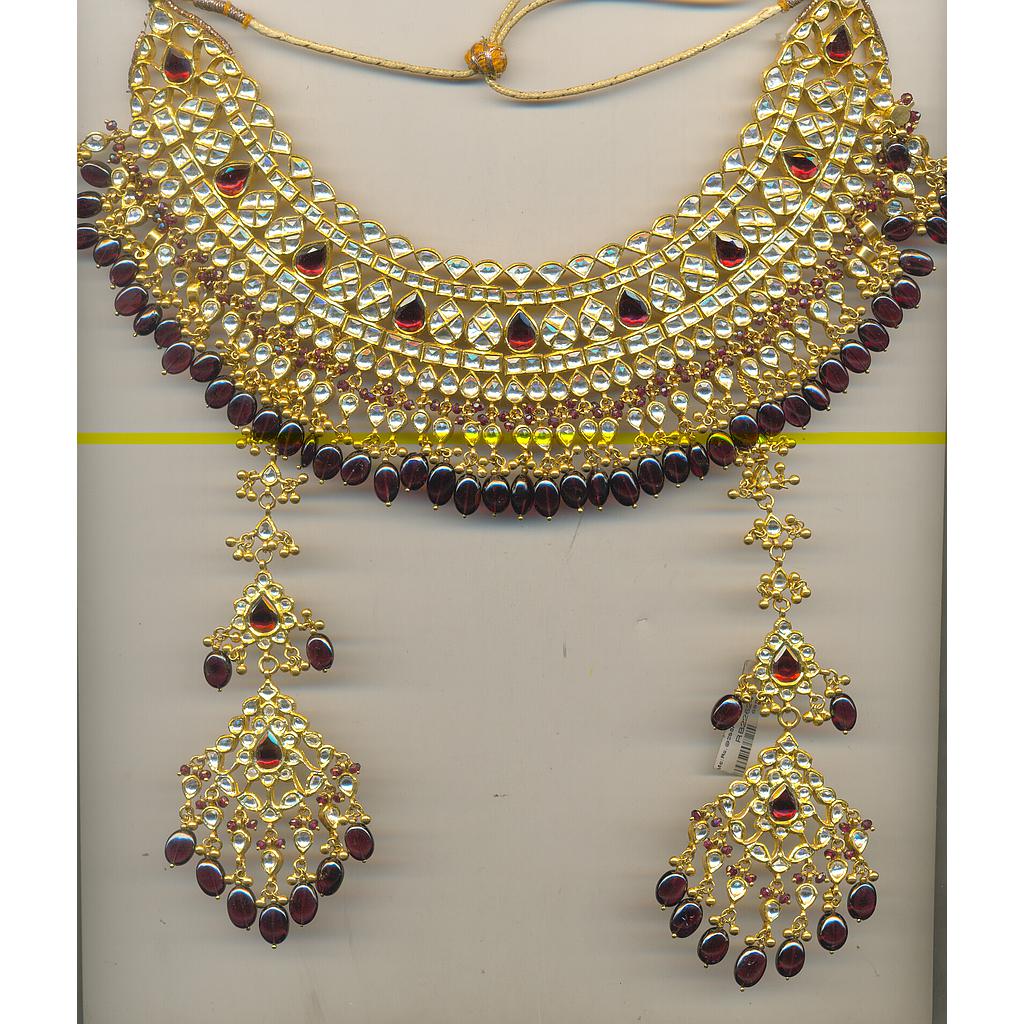 GOLD HALF SET ROUND KUNDAN FANCY