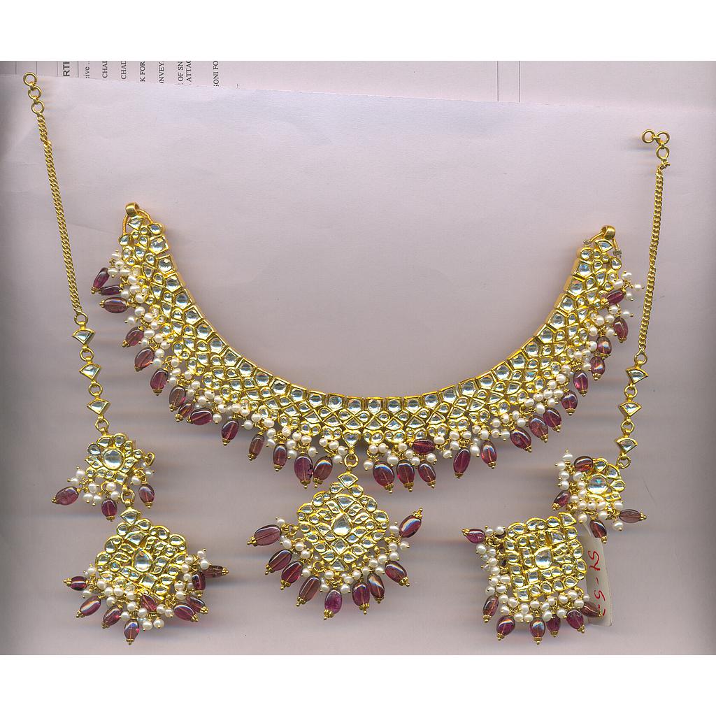 GOLD SET ROUND KUNDAN