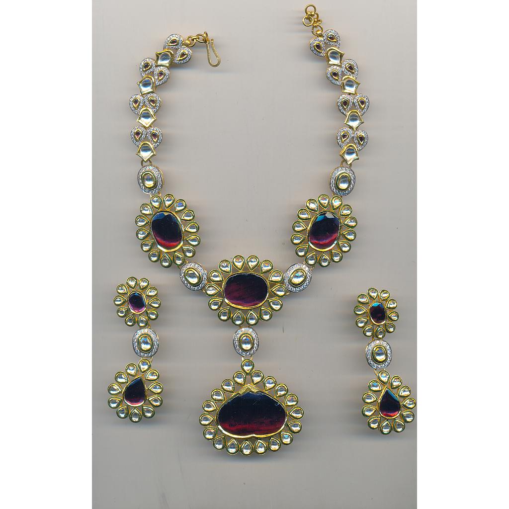 GOLD SET ROUND KUNDAN