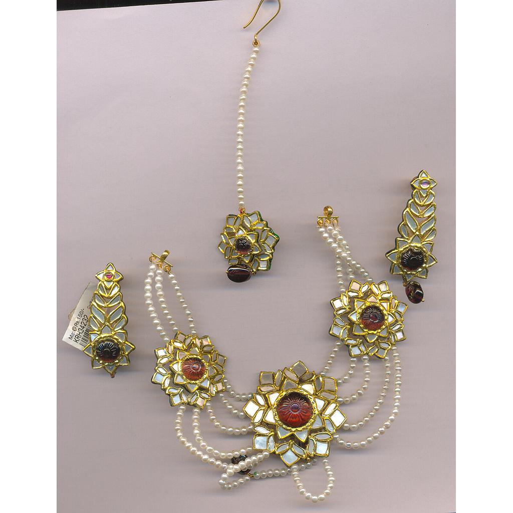 GOLD HALF SET ROUND KUNDAN GENERAL