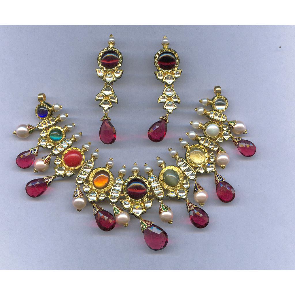GOLD HALF SET ROUND KUNDAN GENERAL