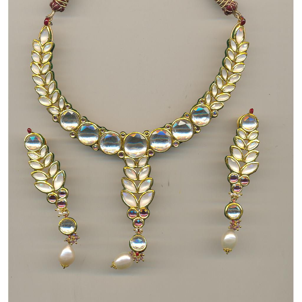 GOLD HALF SET ROUND KUNDAN GENERAL