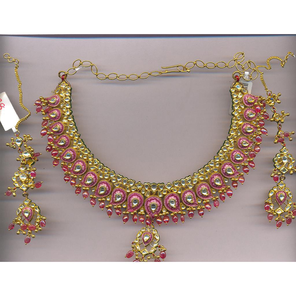 GOLD HALF SET ROUND KUNDAN GENERAL