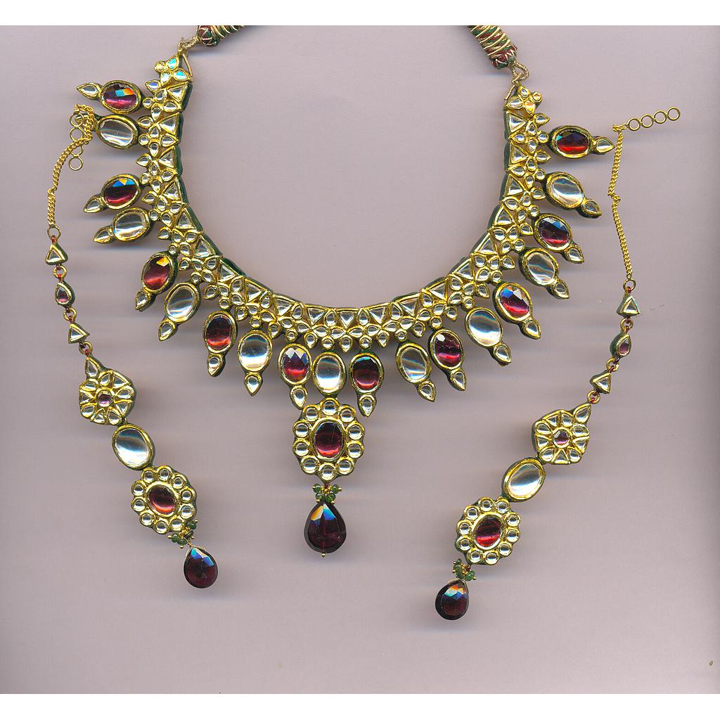 GOLD HALF SET ROUND KUNDAN GENERAL