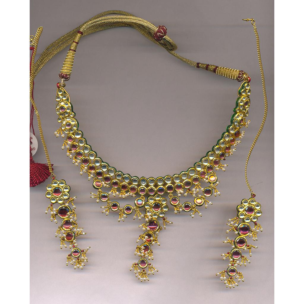GOLD HALF SET ROUND KUNDAN GENERAL
