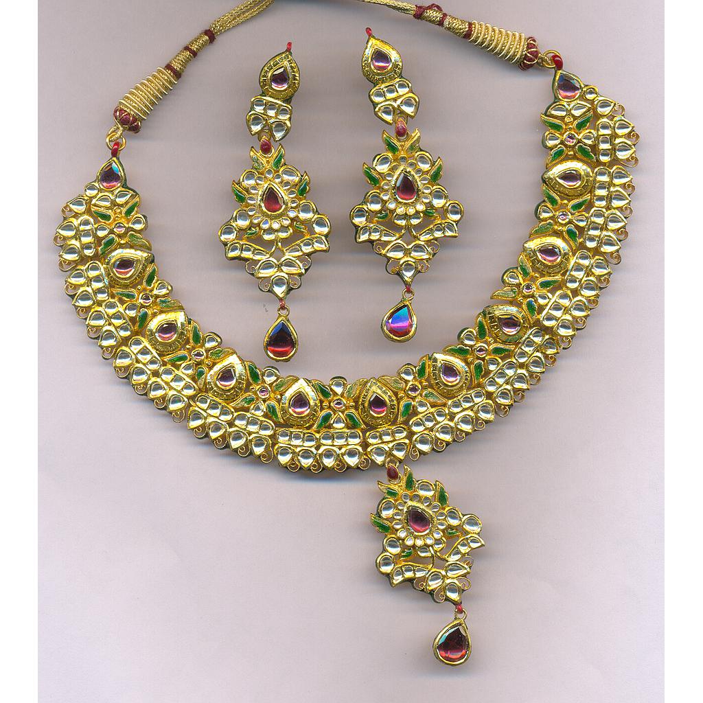 GOLD HALF SET ROUND KUNDAN GENERAL
