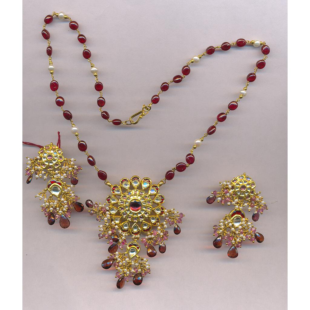 GOLD HALF SET ROUND KUNDAN GENERAL