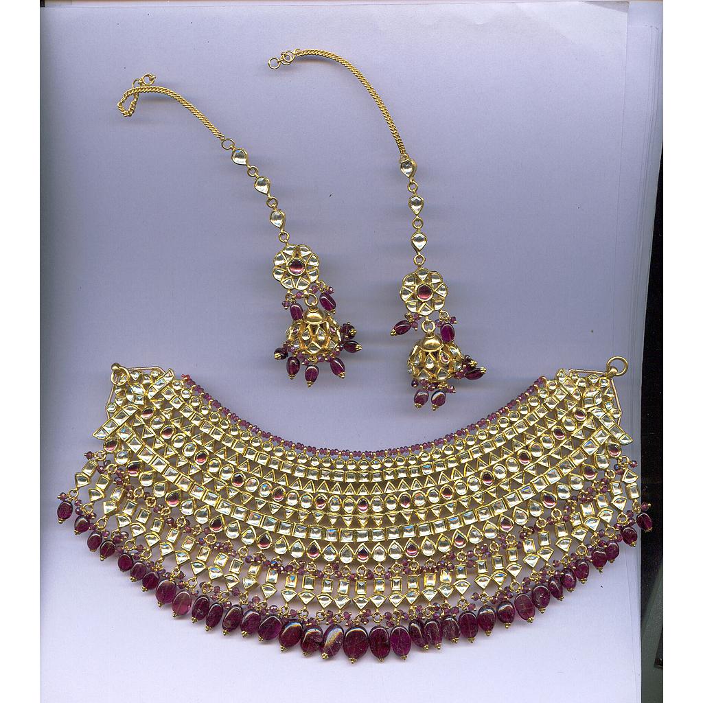 GOLD HALF SET ROUND KUNDAN GENERAL