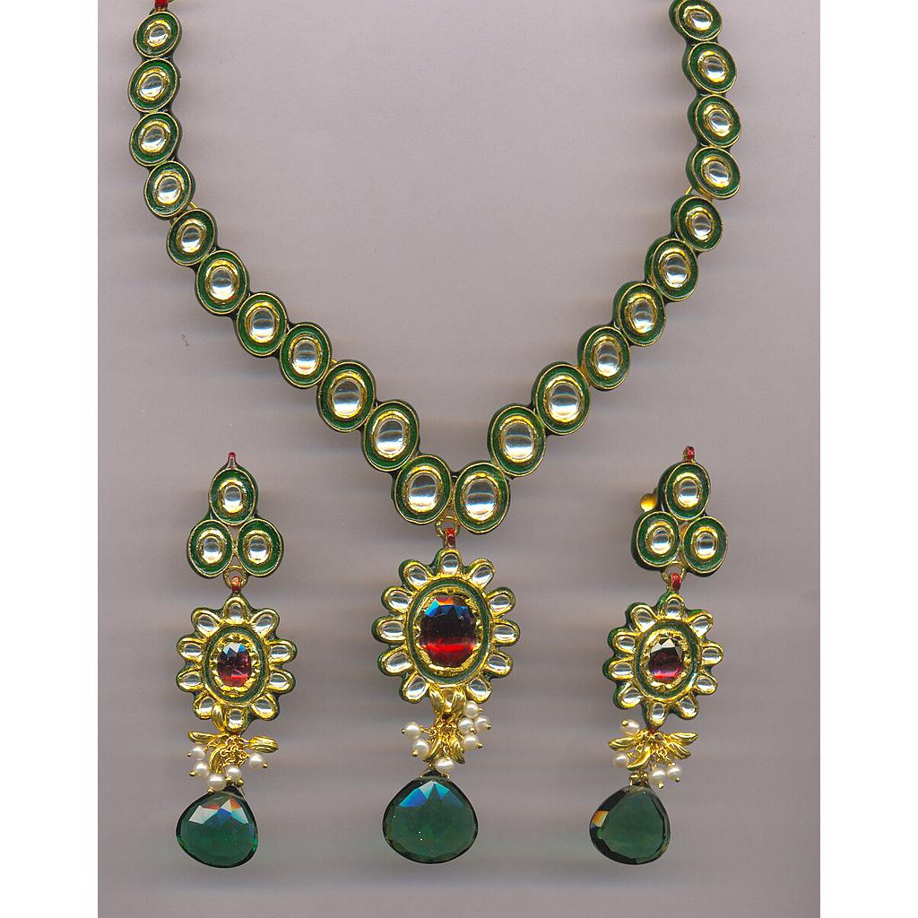 GOLD HALF SET ROUND KUNDAN GENERAL
