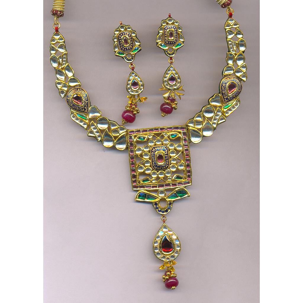 GOLD HALF SET ROUND KUNDAN GENERAL