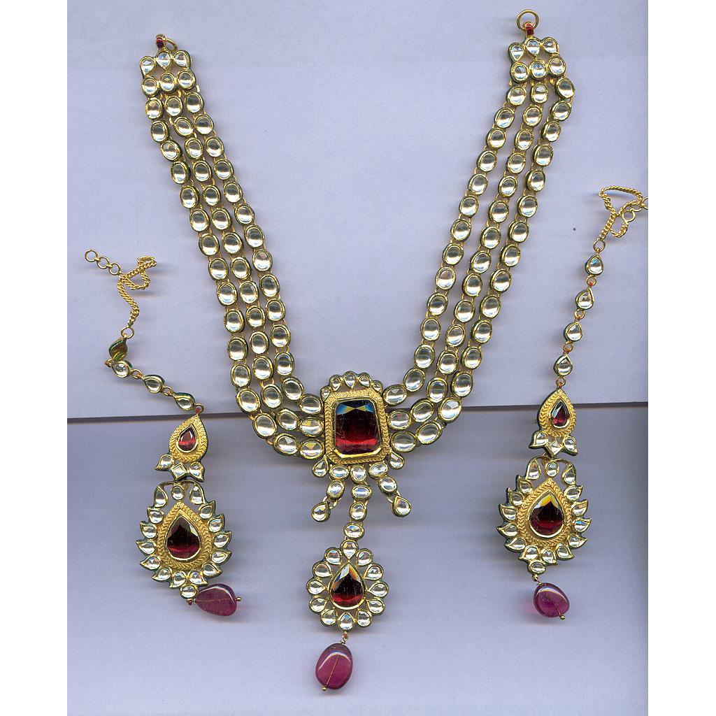 GOLD HALF SET ROUND KUNDAN GENERAL