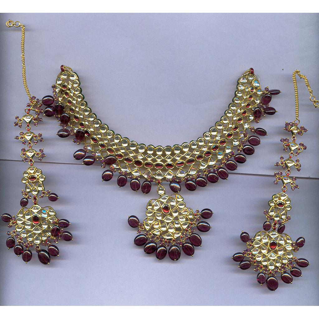 GOLD HALF SET ROUND KUNDAN GENERAL