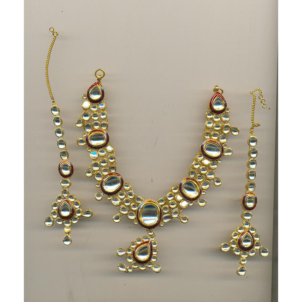 GOLD HALF SET ROUND KUNDAN GENERAL