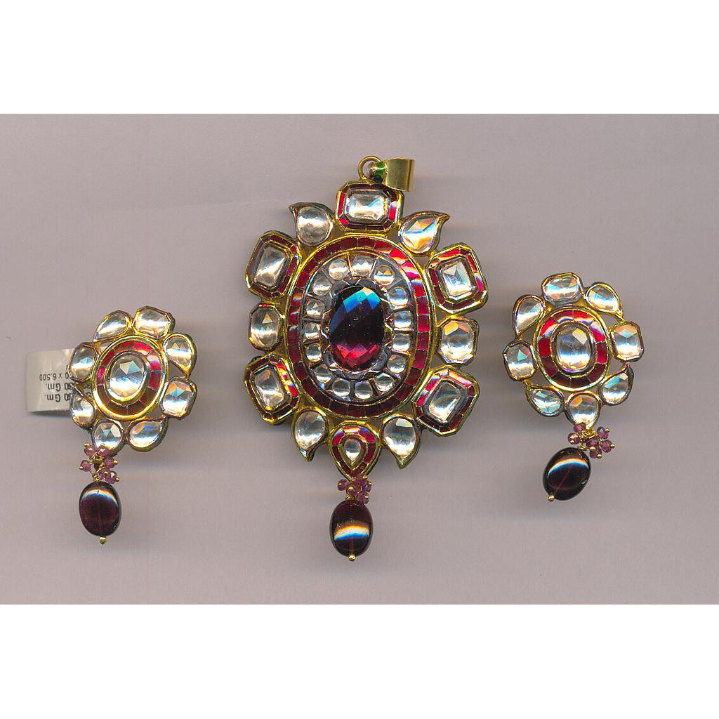 GOLD HALF SET ROUND KUNDAN GENERAL