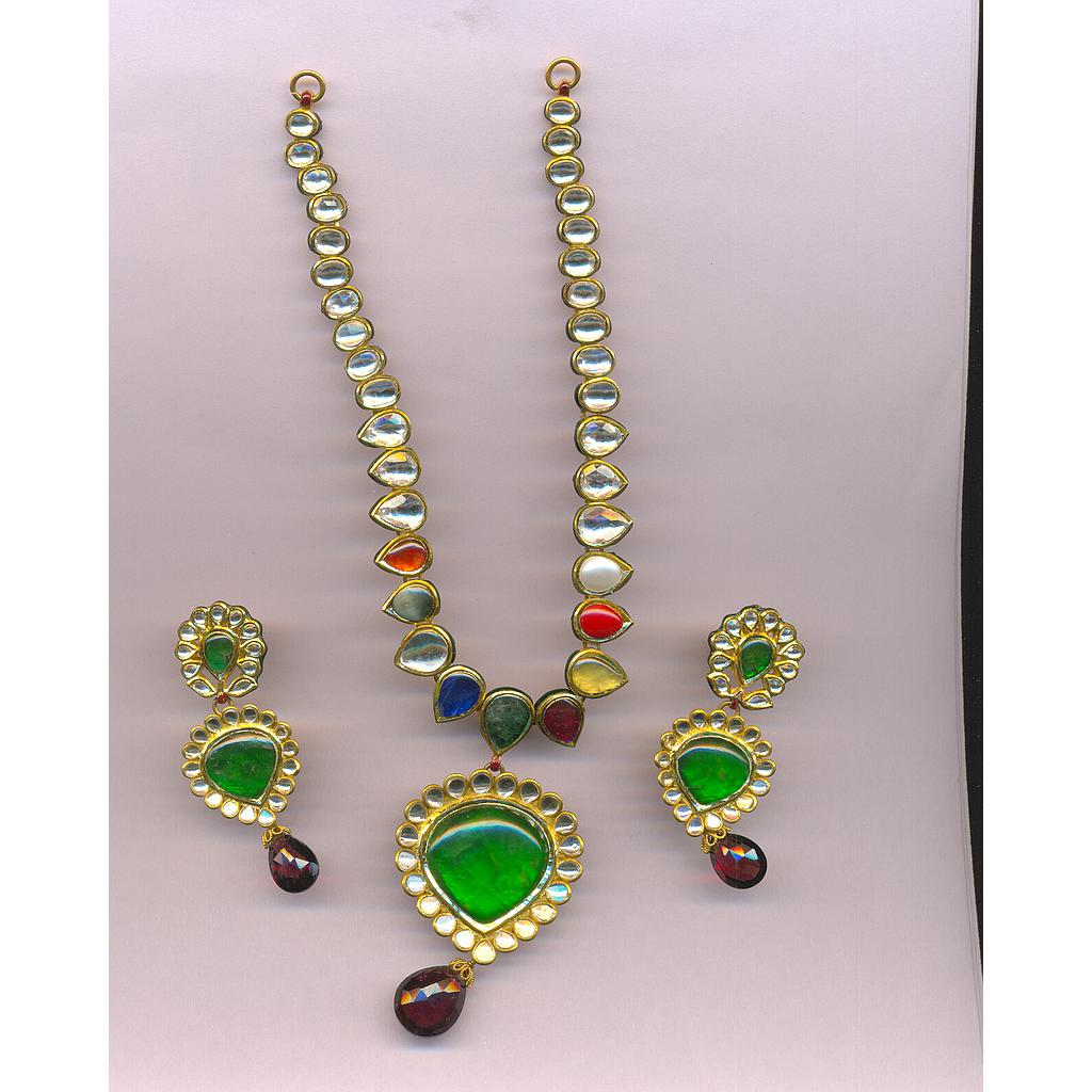 GOLD HALF SET ROUND KUNDAN GENERAL
